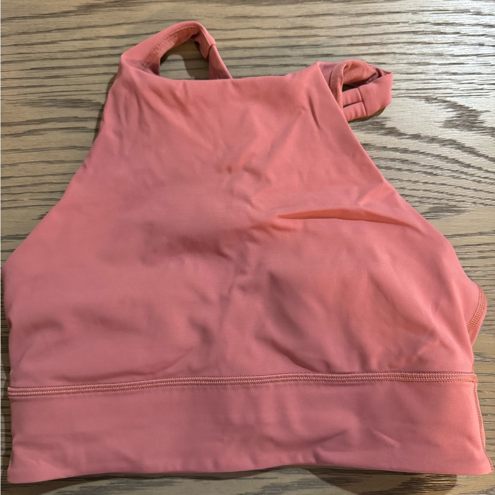 Lululemon Energy Bra High Neck Long Line, Size 8, Color: Briar Rose